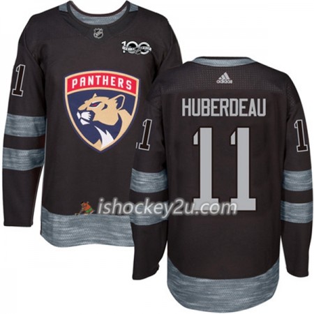 Mænd NHL Florida Panthers Trøje Jonathan Huberdeau 11 1917-2017 100th Anniversary Adidas Sort Authentic